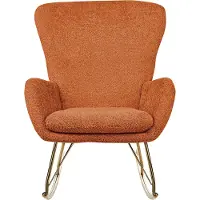 Beliani ANASET - Schommelfauteuil-Oranje-Bouclé
