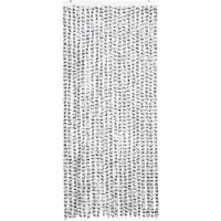 vidaXL Vliegengordijn 90x220 cm chenille licht- en donkergrijs