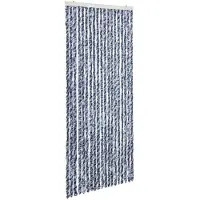 Möbelando Vliegengordijn 56x200 cm chenille blauw en wit
