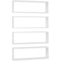vidaXL Wandschappen kubus 4 st 80x15x26,5 cm bewerkt hout wit