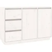 vidaXL Dressoir 111x34x75 cm massief grenenhout wit