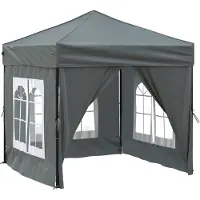 vidaXL - Partytent - inklapbaar - met - zijwanden - 2x2 - m - antracietkleurig