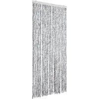 vidaXL Vliegengordijn 90x200 cm chenille wit en grijs