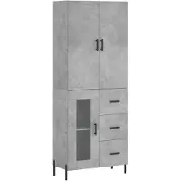 vidaXL Hoge kast 69,5x34x180 cm bewerkt hout betongrijs