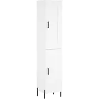 vidaXL Hoge kast 34,5x34x180 cm bewerkt hout wit