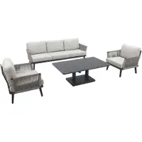 Van der Garde Tuinmeubelen Durban/Medina verstelbare stoel-bank loungeset - 4-delig