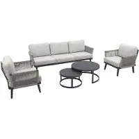 Van der Garde Tuinmeubelen Durban/Rhodos stoel-bank loungeset - 5-delig
