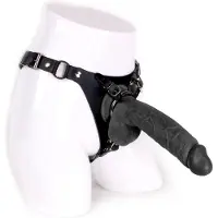 Kiotos COX Leren Strap-On inclusief Zwarte Dildo - 24 cm