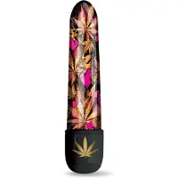 Prints Charming Mini vibrator met cannabis print Pink Kush