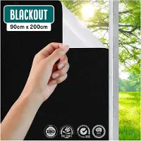 Homewell - [90x200cm] Verduisteringsdoek HR++ Raamfolie 100% Verduisterend Blackout - Anti Inkijk, Isolerend en Zonwerend - Herbruikbaar - Statisch \\u2013 Zwart/Wit