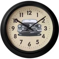 Merkloos Klok - metaal - route 66 design - 32 cm - vintage