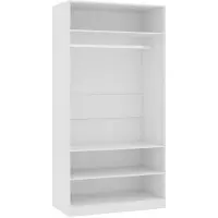 The Living Store De Living Store garderobekast, wit, 100x50x200 cm, van houtvezel