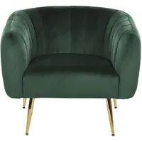 Beliani LACONIA - Fauteuil - Groen - Fluweel