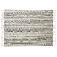 Beliani Plafond, Deken katoen wit / zwart 130 x 180 cm oosters patroon PANVEL (130 x 180 cm)