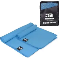 TRVLMORE Microvezel Reishanddoek Set - 2 Stuks - Large (75 x 150 cm) & Extra Large (90 x 180 cm) - Microvezel - Blauw