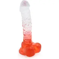 Kiotos COX Color - Gekleurde Dildo 04 - 22,5 x 4 cm - Transparant/Rood