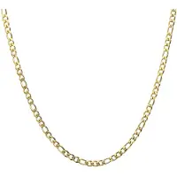 Lucardi Dames Stalen goldplated ketting figaro 3mm - Ketting - Staal - Goud - 55 cm