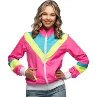 Boland - Trainingsjasje Retro babe neonroze (L) - Volwassenen - -