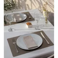Sofia 4x Placemat Sand - 30x43cm - onderlegger - tafeldecoratie - tafel dekken - Linen look