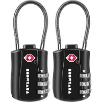 TRVLMORE Kofferslot - TSA Reisslot - Slot - Hangslot - 3 Cijferig - 2 Stuks - Cijferslot - Zwart