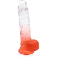 Kiotos COX Color - Gekleurde Dildo 08 - 18,5 x 4 cm - Transparant/Rood