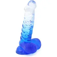 Kiotos COX Color - Gekleurde Dildo 02 - 18,5 x 4 cm - Transparant/Blauw