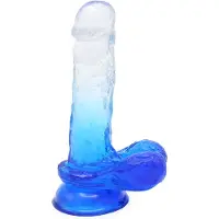 Kiotos COX Color - Gekleurde Dildo 07 - 18 x 4 cm - Transparant/Blauw