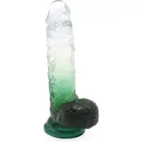 Kiotos Cox Color - Gekleurde Dildo 08 - 18,5 x 4 cm - Transparant/Groen