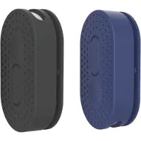 Telestore 2 stuks - Premium case hoesje geschikt voor Samsung Smarttag 2 | Samsung SmartTag2 Hoes - buigbaar met stevige plakstrip - Case - Siliconen - Sleutelhanger - blauw en zwart