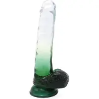 Kiotos COX Color - Gekleurde Dildo 06 - 22,5 x 4,2 cm - Transparant/Groen