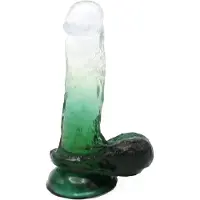 Kiotos COX Color - Gekleurde Dildo 07 - 18 x 4 cm - Transparant/Groen