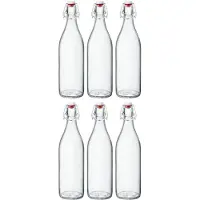 Bormioli Rocco Beugelflessen / Weckflessen Giara - Transparant - 1 liter - 6 stuks