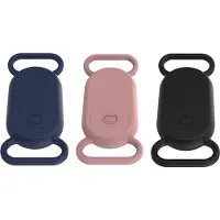 Telestore 3 stuks - Premium sleutelhanger hoesje geschikt voor Samsung Smarttag 2 - voor hond of kat - huisdier - Samsung SmartTag2 Hoes - Case - Siliconen - Sleutelhanger - blauw zwart roze