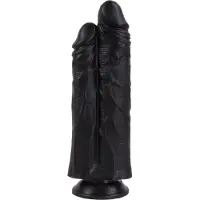 Kiotos COX - Extreme Sandwich Dildo 28 x 6 cm - Zwart