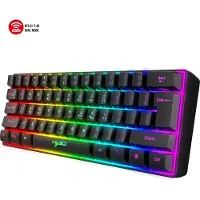 HxSJ L500 2.4GHz Membraan Draadloze Gaming Toetsenborden - RGB Bluetooth Toetsenbord - Tri modes - 61keys - Qwerty - Zwart