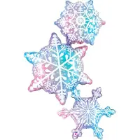 Betallic Oaktree - Folieballon holografische sneeuwvlokken - 127 cm