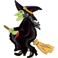 Betallic Folieballon - shape - flying witch - 42"