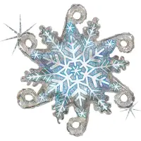 Betallic Folieballon holografische sneeuwvlok - 95 cm