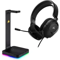 Corsair HS35 Stereo V2 Gaming Headset + ST100 RGB Headset Stand - Multiplatform - 3.5mm jack - Zwart