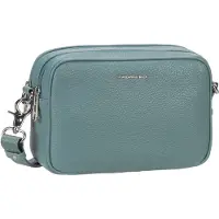 Mandarina Duck Leren Schoudertas Mellow Leather Crossbody Camera Bag Mistral Mintgroen
