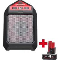 Milwaukee Radio M12 (Oplaadbare batterij), Bluetooth luidspreker, Zwart, Grijs, Rood