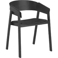 Muuto Cover Fauteuil Refine Leer Zwart / Zwart - Stoelen Eiken Black - COVARMU02RA171