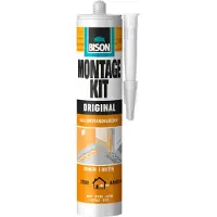Bison Montagekit original koker 350 g, montagelijm, bevestigen, hoge eindsterkte, binnen en buiten, blijvend elastisch, extra sterk, vullend eenvoudig in gebruik
