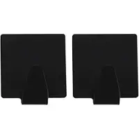 Excellent houseware Zelfklevende haakjes rvs keuken/badkamer/kleding/ophang - zwart - set 6x - Handdoekhaakjes