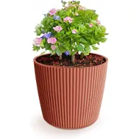 Prosperplast Plantenpot/bloempot Buckingham - kunststof - steenrood - 23 x 21 cm - Plantenpotten