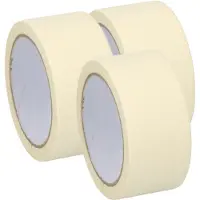 Kinzo Afplaktape/schilderstape - 3x - wit - 48mm x 25m - voor binnen/buiten - Tape (klussen)