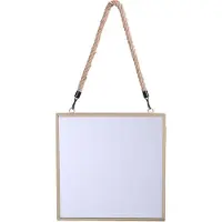 Urban Living Wandspiegel aan ophangkoord Sevilla - goudkleurig - 30 x 30 cm - Spiegels