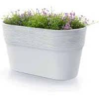 Prosperplast Plantenpot/bloempot Windsor - kunststof - ivoor wit - L28 x B15 x H15 cm - Plantenpotten