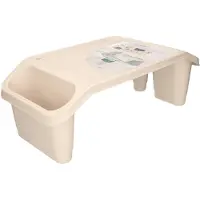 Excellent houseware Bedtafel - kunststof - beige - L60 x B30 x H21 cm - dienblad - Dienbladen