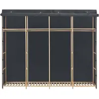 The Living Store Kledingkast functioneel grijs 200x40x170 cm stof en massief vurenhouten frame